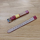 Красный Кожаный ремешок "Modeno" 12 мм. на наручные женские часы. Ремень. Матовый. Производство Россия. Kaspi., фото 2