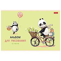 Альбом для рисования, А4, 20 л., скоба, обложка картон, ламинация, HATBER, 205х290 мм, "FunnyPanda" (5 видов), фото 5