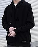 Худи зип однотон утеплен чер 115-1, фото 3