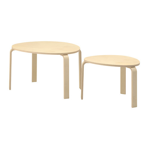 Комплект столов СВАЛЬСТА 2 шт березовый шпон ИКЕА, IKEA - фото 1 - id-p13203042