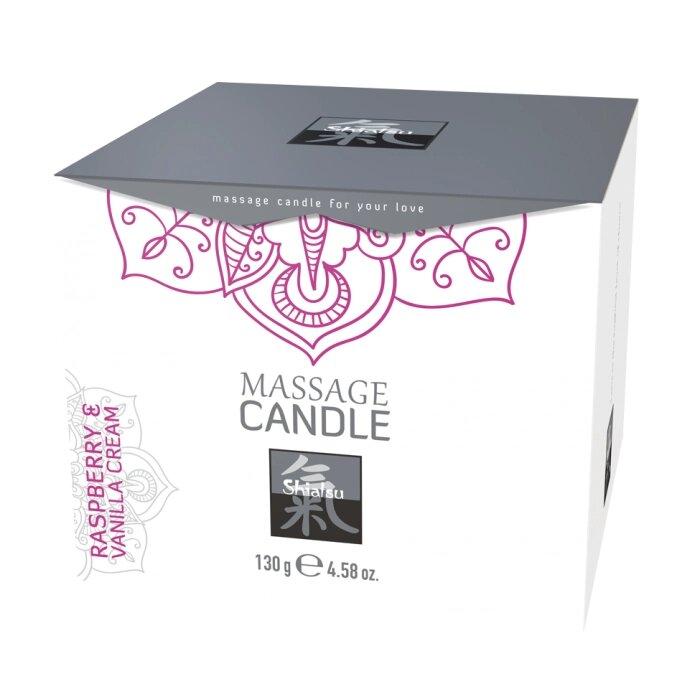 Массажные свечка с ароматом Малина & Ванильный крем от Shiatsu 130 гр., фото 1