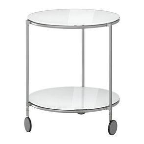 Столик придиванный СТРИНД  белый никелированный ИКЕА, IKEA  , фото 2