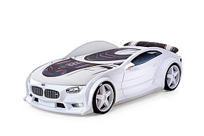 Кровать-машина объемная (3d) NEO "BMW"  белый