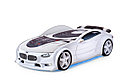 Кровать-машина объемная (3d) NEO "BMW"  белый (подсветка фар, обивка 3D, мягкий спойлер), фото 2