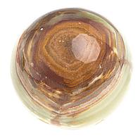 Шар из оникса зелено-коричневый 7 см (3) / шар декоративный / шар для медитаций / каменный шар / сувенир из