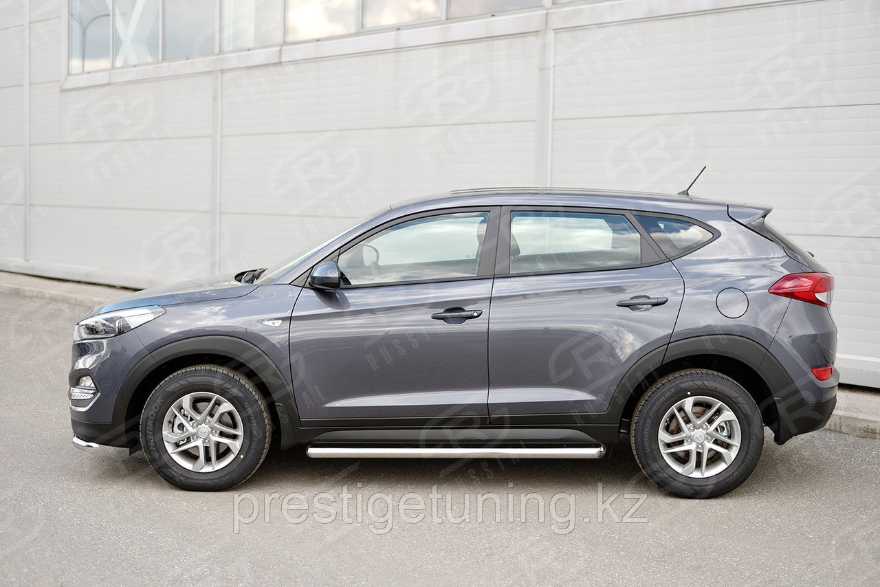 Пороги труба d63 (вариант 3) Hyundai Tucson 2015-2018 - фото 3 - id-p105500267