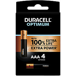Батарейка щелочная Duracell Optimum AAA/LR03, 4шт