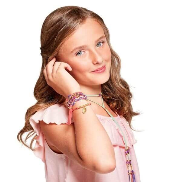 Набор для творчества Make It Real Браслеты с бусинами Gold Link Suede Bracelets