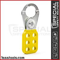 Блокировочная скоба стальная с нейлоновыми накладками 25 мм, желтая