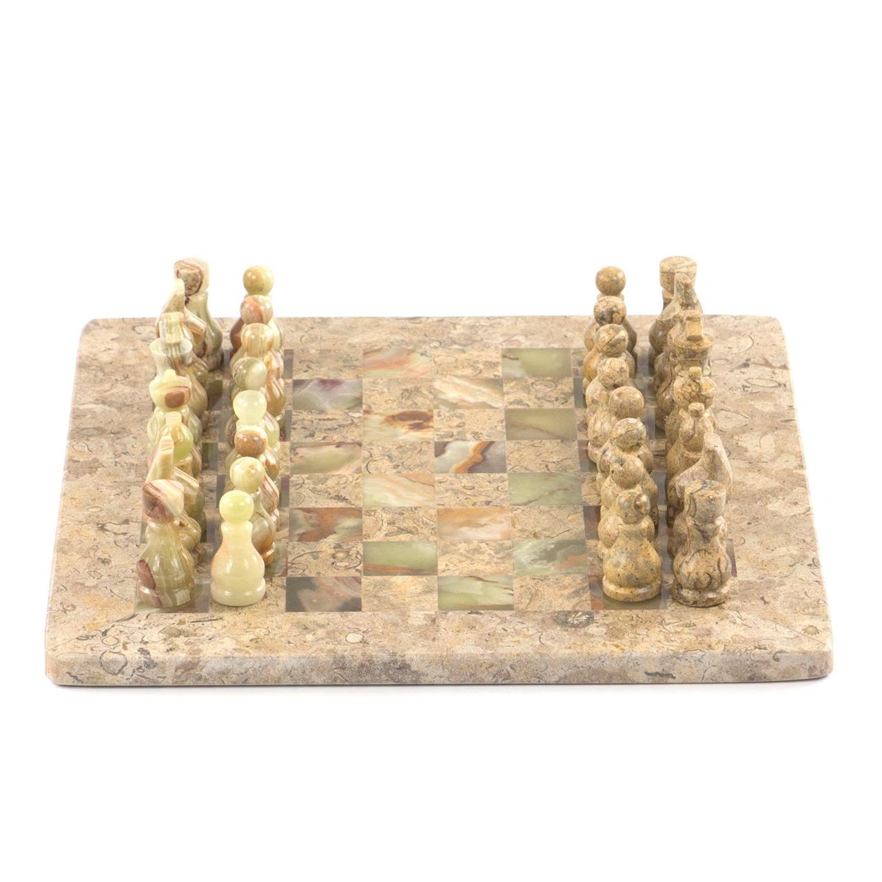 Подарочные шахматы "Игрок" камень оникс ракушечник 25х25 см 121656 - фото 2 - id-p90687686