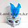 Венецианская маска Коломбина кружевная с перьями голубая, фото 2