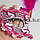 Венецианская маска Коломбина кружевная с перьями розовая, фото 4