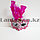 Венецианская маска Коломбина кружевная с перьями розовая, фото 3