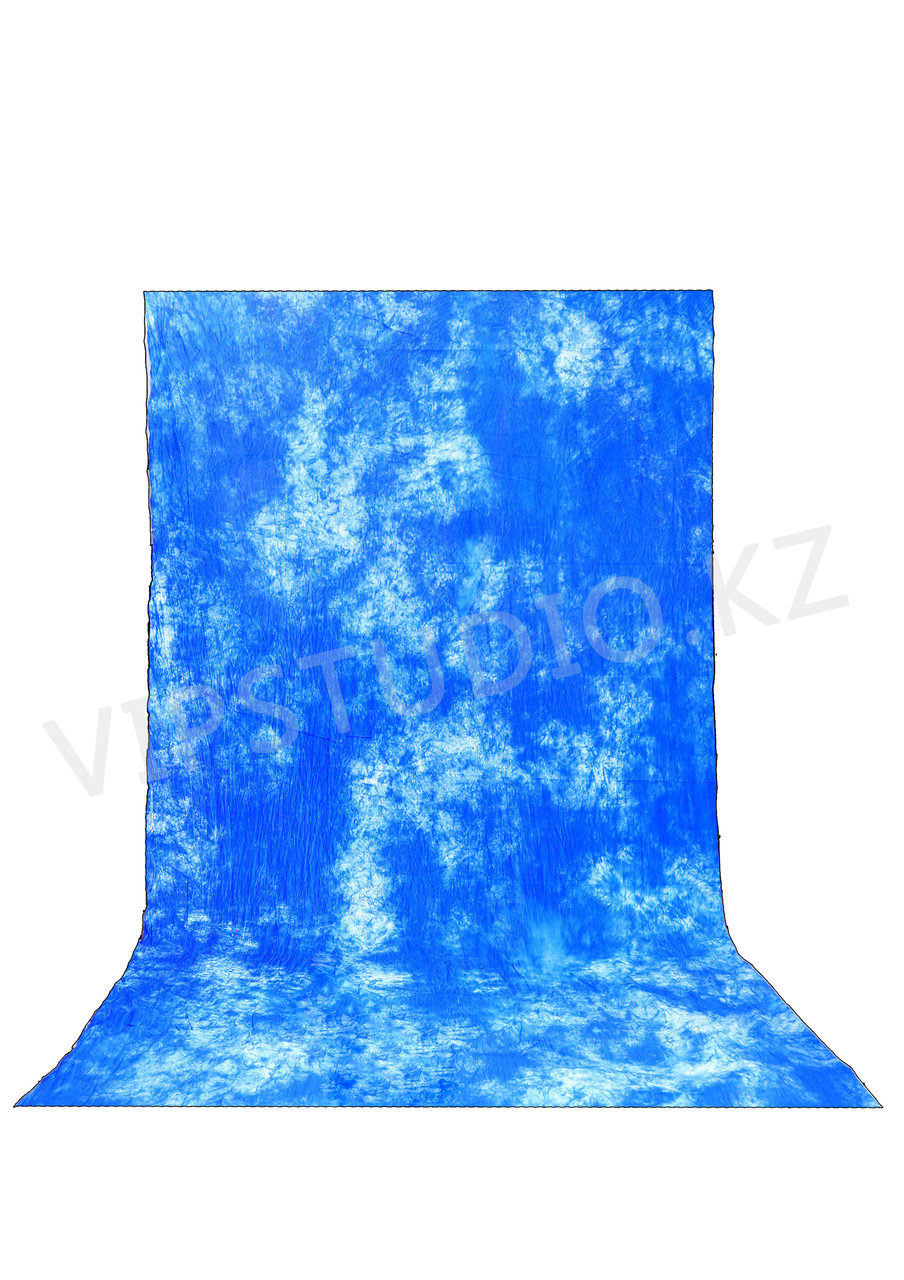 MJ-020 Тканевый-дизайнерский фон (ручная работа)  синий с белыми пигментами