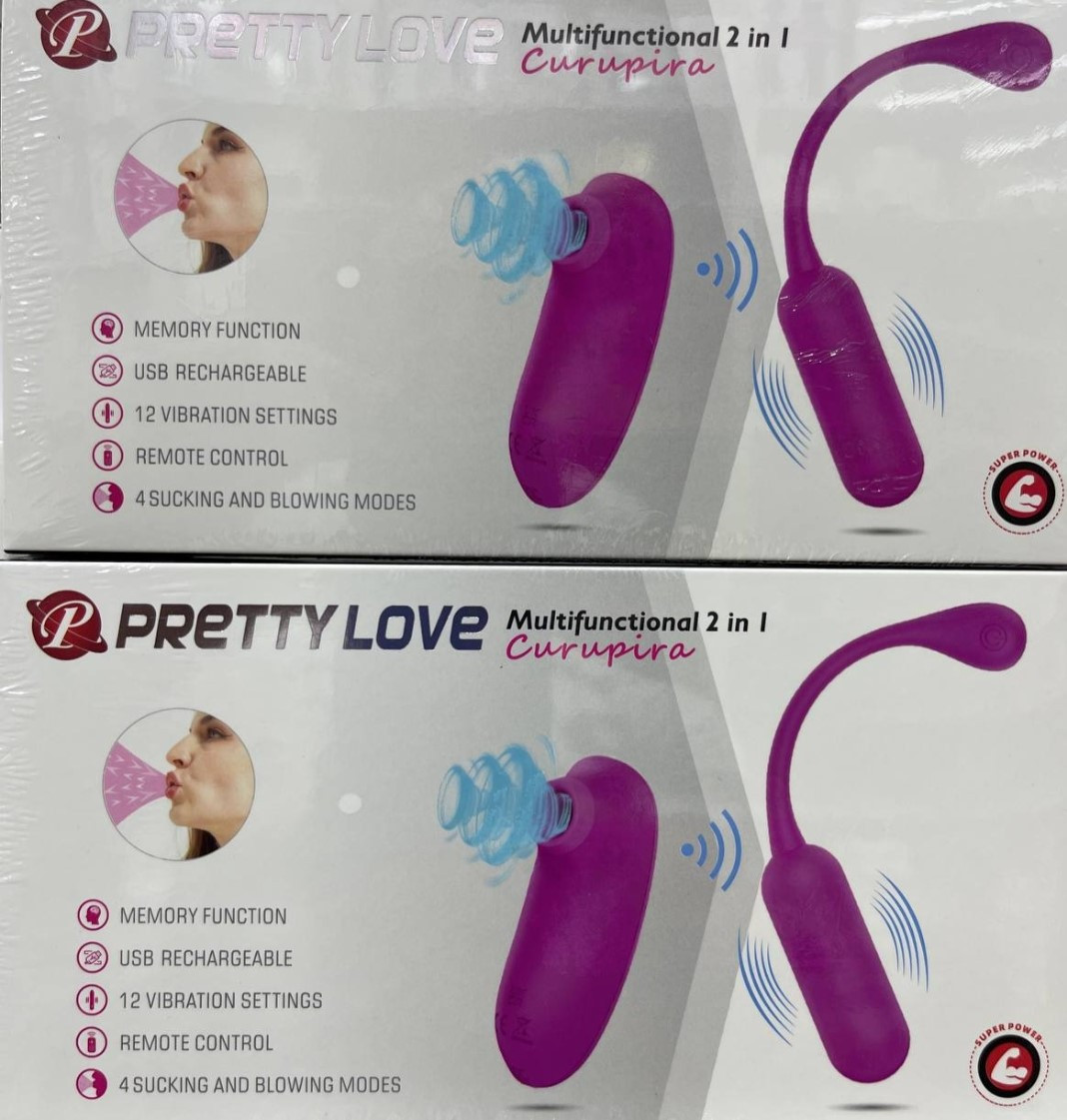 Комплект из виброяйца и вакуумного стимулятора Pretty Love CURUPIRA Multifunctional 2 in 1