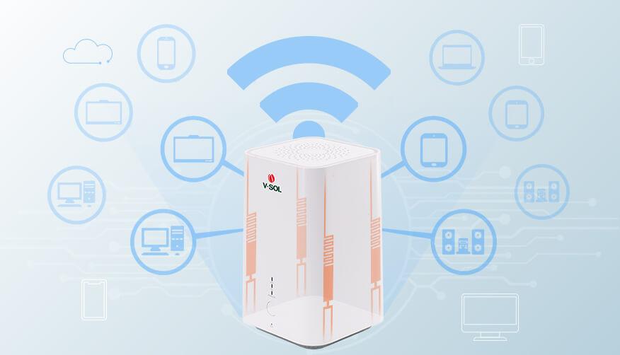 Двух-диапазонный Mesh Wi-Fi маршрутизатор ONT V-SOL HG3610ACM (Wi-Fi 5 до 1200Мбит)