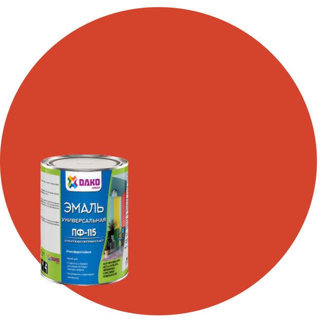 Универсальная эмаль ПФ-115  красный (К) 2,6  кг Dako краски