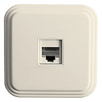 Розетка компьютерная 1-местная STEKKER, PST00-21-20 (РК8-01-БЖ), RJ-45, IP20, слоновая кость