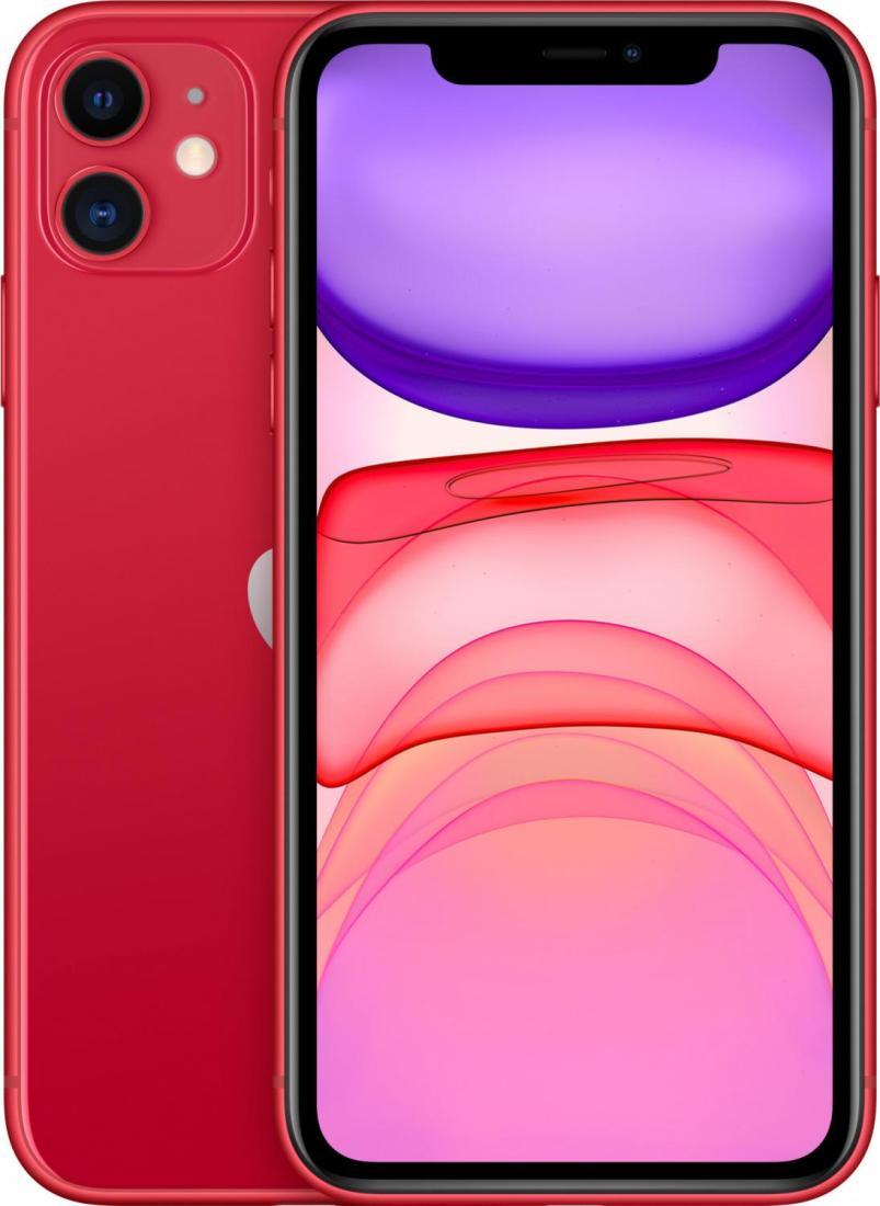 Смартфон Apple A2221 iPhone 11 128Gb 4Gb (PRODUCT)RED моноблок 3G 4G 1Sim 6.1" 828x1792 iOS 15 12Mpix 802.11