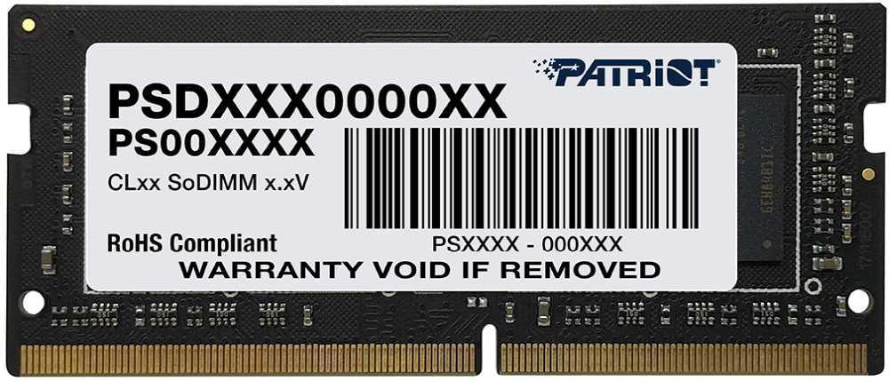 Память DDR4 16Gb 2400MHz Patriot PSD416G240081S Signature RTL PC4-19200 CL17 SO-DIMM 260-pin 1.2В