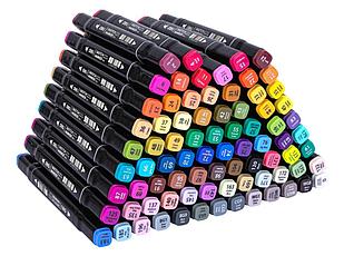 Набор маркеров для скетчинга Deli E70806-80 двойной пиш. наконечник 1-7мм 80цв. текстильная сумка (80шт.)