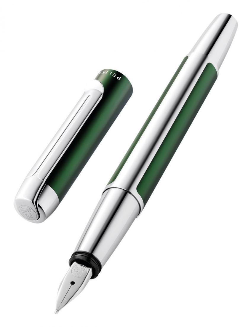 Ручка перьев. Pelikan Elegance Pura P40 (PL817493) зеленый/серебристый F сталь нержавеющая карт.уп.