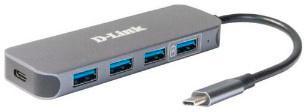 Разветвитель USB-C D-Link DUB-2340 4порт. черный (DUB-2340/A1A)