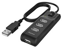 Разветвитель USB 2.0 Hama H-200118 4порт. черный (00200118)