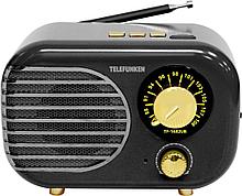 Радиоприемник настольный Telefunken TF-1682B черный/золотистый USB microSD