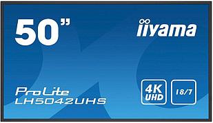 Панель Iiyama 50" LH5042UHS-B3 черный VA LED 16:9 DVI HDMI M/M матовая 500cd 178гр/178гр 3840x2160 D-Sub