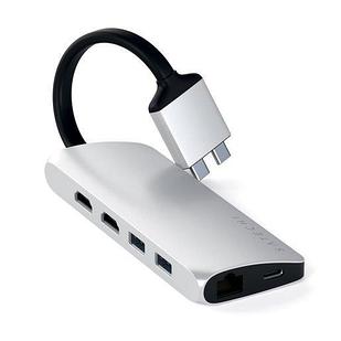 USB-хаб Satechi Type-C Dual Multimedia Adapter для Macbook с двумя портами USB-C (2018-2020 MacBook Pro,