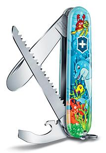 Нож перочинный Victorinox My First Victorinox Dolphin Edition (0.2373.E1) 84мм 9функц. голубой/рисунок