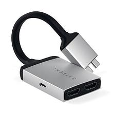 Адаптер Satechi Type-C Dual HDMI Adapter для MacBook с двумя портами USB-C (2018-2020 MacBook Pro, 2018-2020