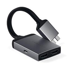 Адаптер Satechi Type-C Dual HDMI Adapter для MacBook с двумя портами USB-C (2018-2020 MacBook Pro, 2018-2020