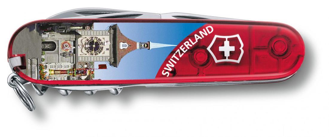 Нож перочинный Victorinox Climber Bern (1.3703.TE6) 91мм 14функц. красный полупрозрачный/рисунок подар.коробка
