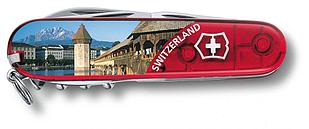Нож перочинный Victorinox Climber Luzern (1.3703.TE1) 91мм 14функц. красный полупрозрачный/рисунок
