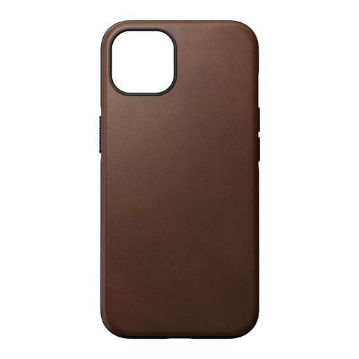 Чехол-накладка Nomad Modern Leather Case for iPhone 13 MagSafe - Rustic Brown. Материал верха натуральная кожа