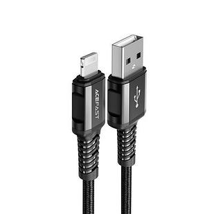 Кабель ACEFAST C1-02 USB-A to Lightning aluminum alloy charging data cable. Цвет: черный