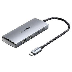 Адаптер UGREEN CM480 (30758) USB-C to 2× USB 3.1+2×USB-C Adapter 10G. Цвет: серый