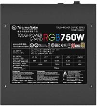 Блок питания Thermaltake ATX 750W Toughpower Grand RGB Sync 80+ gold (24+4+4pin) APFC 140mm fan color LED