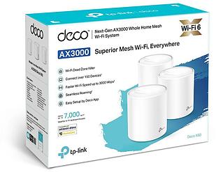 Бесшовный Mesh роутер TP-Link Deco X60 (3-Pack) AX3000 10/100/1000BASE-TX белый (упак.:3шт)