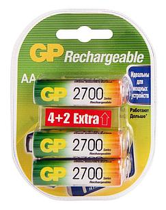 Аккумулятор GP Rechargeable 2700AAHC4/2 AA NiMH 2700mAh (6шт) блистер