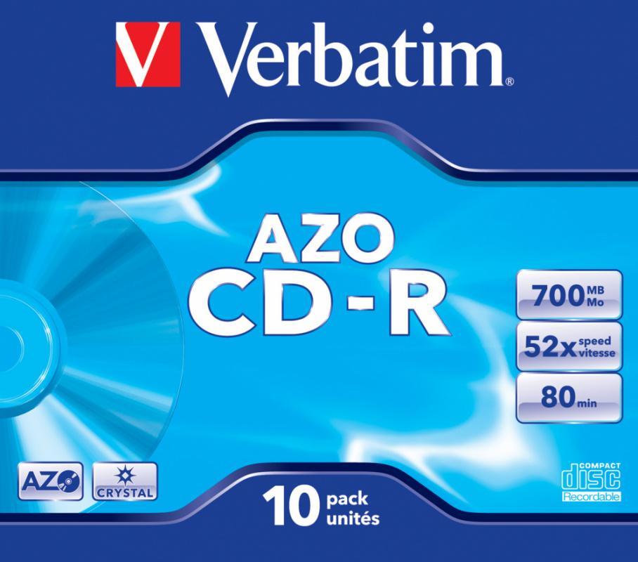 Диск CD-R Verbatim 700Mb 52x Jewel case (10шт) (43327)