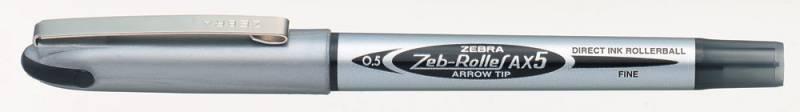 Ручка-роллер Zebra ZEB-ROLLER B&AX5 0.5мм стреловидный пиш. наконечник черные чернила блистер (2шт)
