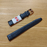 Черный Кожаный ремешок "Ardi" 16 мм. на наручные часы. Ремень. Piton. Матовый. Унисекс. Производство Беларусь
