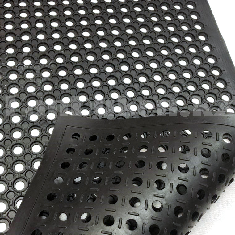 Грязезащитный придверный коврик резиновый ячеистый 90х60 см черный - фото 4 - id-p105547989
