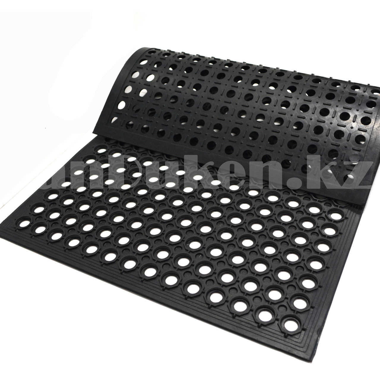 Грязезащитный придверный коврик резиновый ячеистый 90х60 см черный