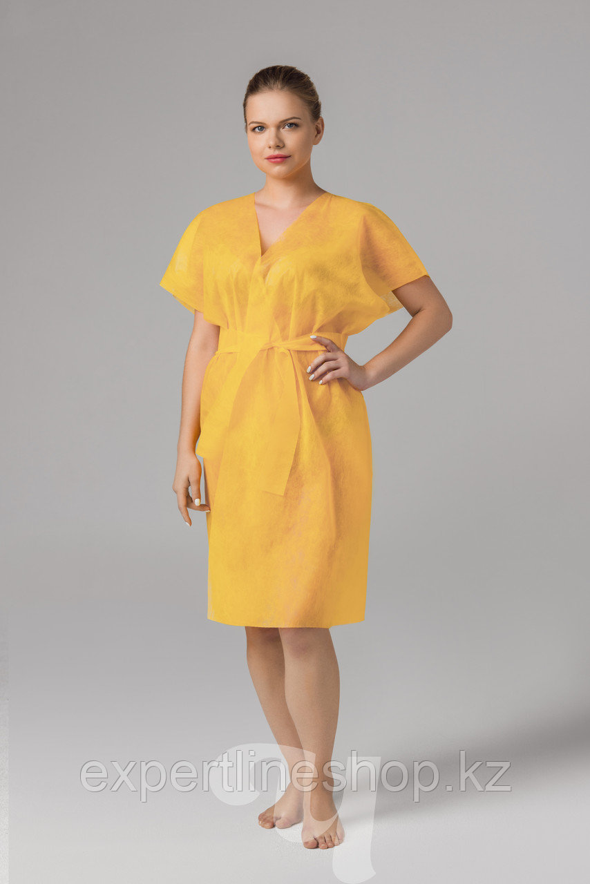 Халат-кимоно одноразовый SMS без рукавов желтый10 шт/упк., ЧИСТОВЬЕ
