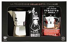 Кофеварка Bialetti Moka Express 3 порц + молотый кофе Cioccolato 250г 0.13л нерж.сталь серебристый (32121)