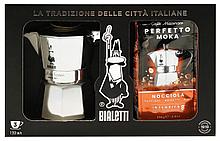 Кофеварка Bialetti Moka Express 3 порц + молотый кофе Nocciola 250г 0.13л нерж.сталь серебристый (32122)
